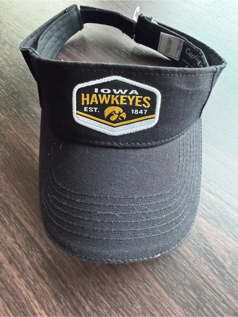 Captivating Headwear Iowa Hawkeyes NCAA Adjustable Black/Yellow Visor